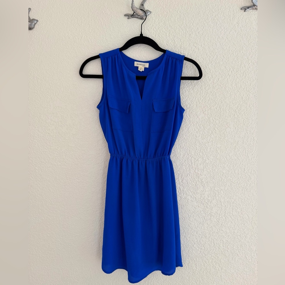 Monteau Sleeveless Dress in Royal Blue XS